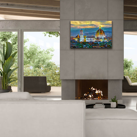 Image of 'Florence Italy Duomo Sunset' by Pedro Gavidia, Canvas Wall Art,40 x 26