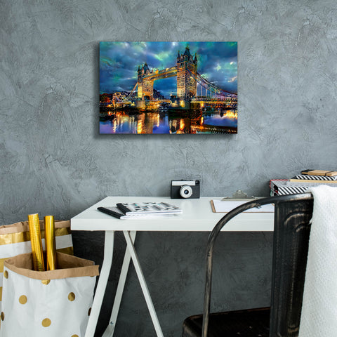 Image of 'England London Bridge' by Pedro Gavidia, Canvas Wall Art,18 x 12