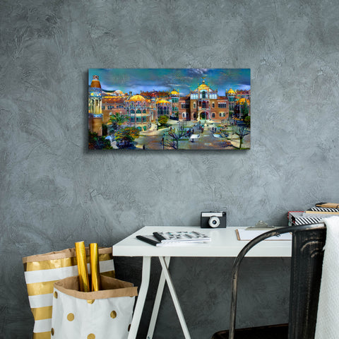 Image of 'Barcelona Spain Sant Pau Hospital and Palau de la Musica' by Pedro Gavidia, Canvas Wall Art,24 x 12