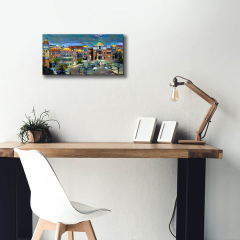 Image of 'Barcelona Spain Sant Pau Hospital and Palau de la Musica' by Pedro Gavidia, Canvas Wall Art,24 x 12