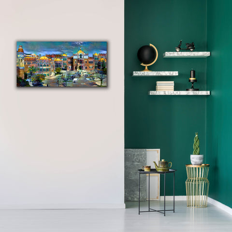 Image of 'Barcelona Spain Sant Pau Hospital and Palau de la Musica' by Pedro Gavidia, Canvas Wall Art,40 x 20