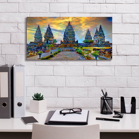 Image of 'Yogyakarta Indonesia Prambanan temple' by Pedro Gavidia, Canvas Wall Art,24 x 12