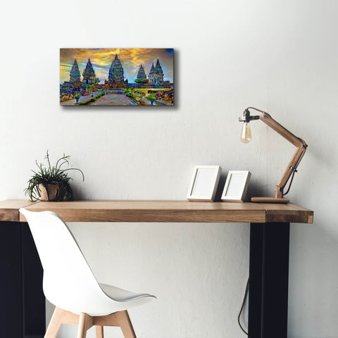 Image of 'Yogyakarta Indonesia Prambanan temple' by Pedro Gavidia, Canvas Wall Art,24 x 12