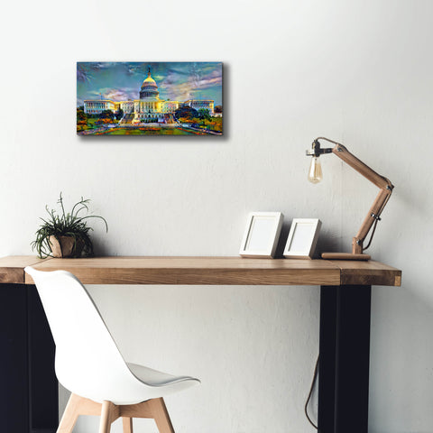 Image of 'Washington United States Capitol' by Pedro Gavidia, Canvas Wall Art,24 x 12