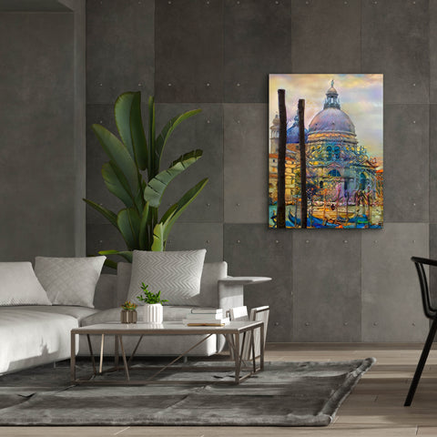Image of 'Venice Italy The Salute Church of Saint Mary of Good Health' by Pedro Gavidia, Canvas Wall Art,40 x 54