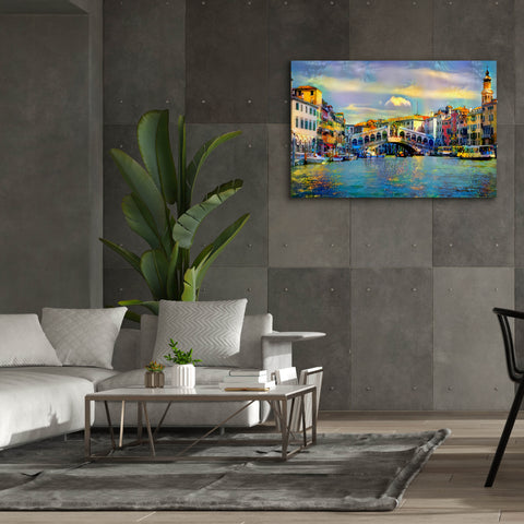Image of 'Venice Italy Rialto Bridge' by Pedro Gavidia, Canvas Wall Art,60 x 40