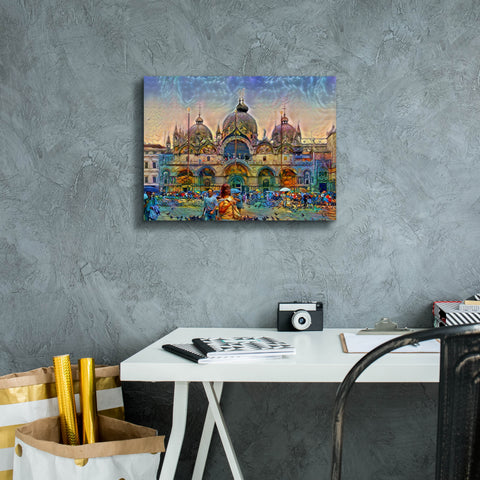 Image of 'Venice Italy Patriarchal Cathedral Basilica of Saint Mark' by Pedro Gavidia, Canvas Wall Art,16 x 12