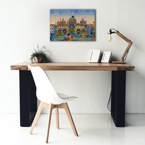 Image of 'Venice Italy Patriarchal Cathedral Basilica of Saint Mark' by Pedro Gavidia, Canvas Wall Art,26 x 18