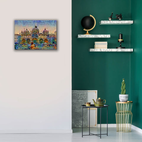 Image of 'Venice Italy Patriarchal Cathedral Basilica of Saint Mark' by Pedro Gavidia, Canvas Wall Art,26 x 18