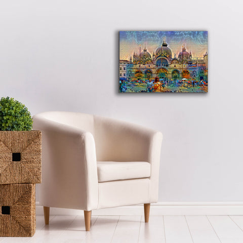 Image of 'Venice Italy Patriarchal Cathedral Basilica of Saint Mark' by Pedro Gavidia, Canvas Wall Art,26 x 18