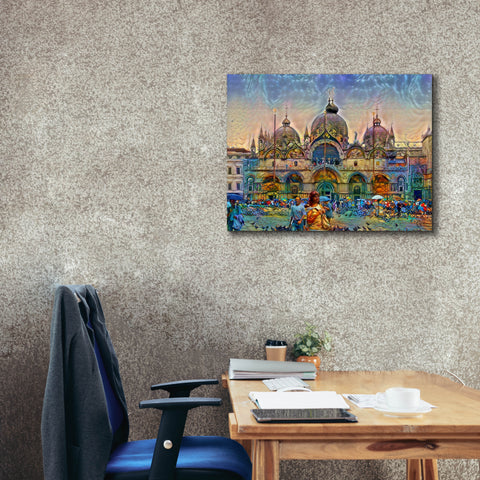 Image of 'Venice Italy Patriarchal Cathedral Basilica of Saint Mark' by Pedro Gavidia, Canvas Wall Art,34 x 26