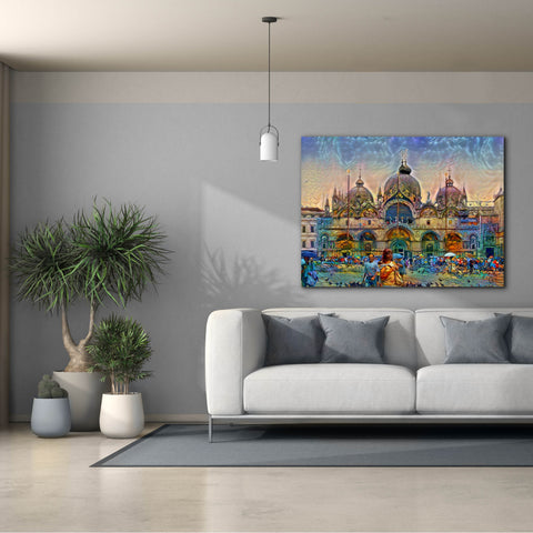 Image of 'Venice Italy Patriarchal Cathedral Basilica of Saint Mark' by Pedro Gavidia, Canvas Wall Art,54 x 40