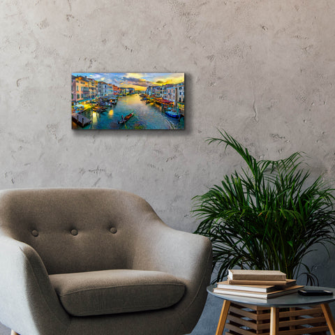 Image of 'Venice Italy Grand Canal' by Pedro Gavidia, Canvas Wall Art,24 x 12