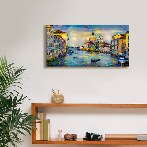 Image of 'Venice Italy Grand Canal and La Salute' by Pedro Gavidia, Canvas Wall Art,24 x 12