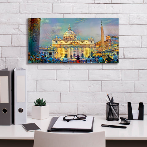 Image of 'Vatican City Saint Peter Basilica' by Pedro Gavidia, Canvas Wall Art,24 x 12