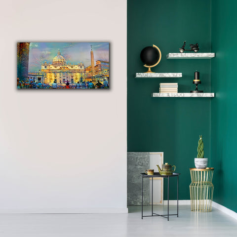 Image of 'Vatican City Saint Peter Basilica' by Pedro Gavidia, Canvas Wall Art,40 x 20