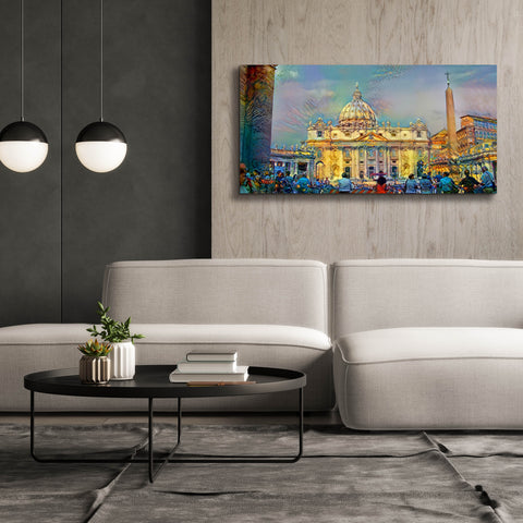 Image of 'Vatican City Saint Peter Basilica' by Pedro Gavidia, Canvas Wall Art,60 x 30