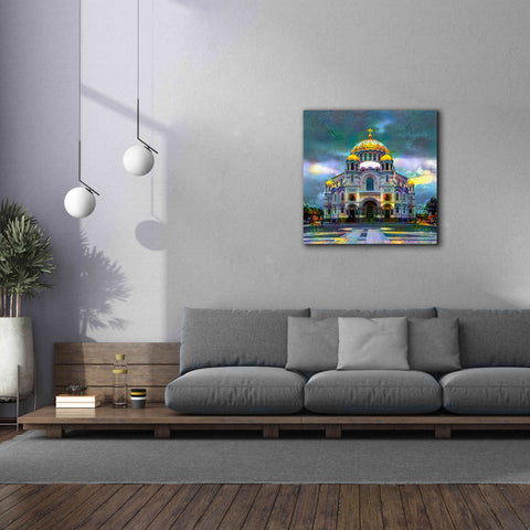 Image of 'Saint Petersburg Russia Naval cathedral of Saint Nicholas in Kronstadt' by Pedro Gavidia, Canvas Wall Art,37 x 37