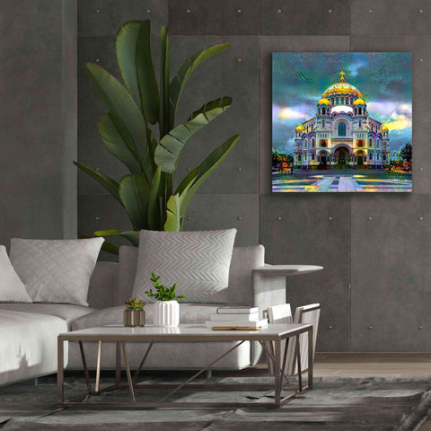 Image of 'Saint Petersburg Russia Naval cathedral of Saint Nicholas in Kronstadt' by Pedro Gavidia, Canvas Wall Art,37 x 37