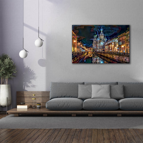 Image of 'Saint Petersburg Russia Church of the Savior on Spilled Blood at night' by Pedro Gavidia, Canvas Wall Art,60 x 40