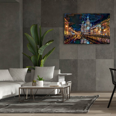 Image of 'Saint Petersburg Russia Church of the Savior on Spilled Blood at night' by Pedro Gavidia, Canvas Wall Art,60 x 40