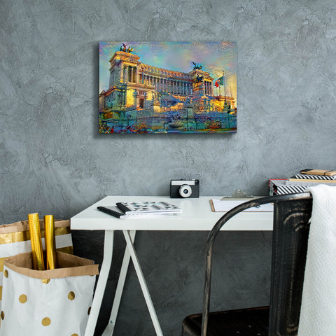 Image of 'Rome Italy Victor Emmanuel II National Monument' by Pedro Gavidia, Canvas Wall Art,18 x 12