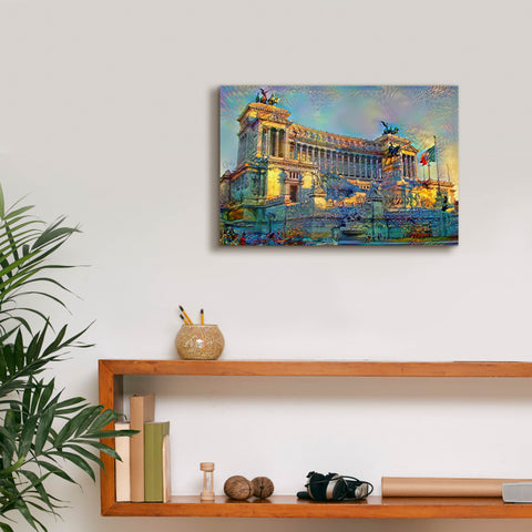 Image of 'Rome Italy Victor Emmanuel II National Monument' by Pedro Gavidia, Canvas Wall Art,18 x 12