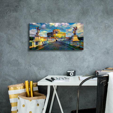 Image of 'Rome Italy Castel Sant Angelo Mausoleum of Hadrian' by Pedro Gavidia, Canvas Wall Art,24 x 12
