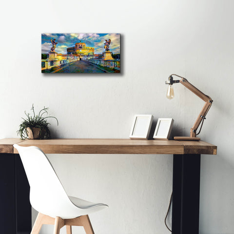 Image of 'Rome Italy Castel Sant Angelo Mausoleum of Hadrian' by Pedro Gavidia, Canvas Wall Art,24 x 12