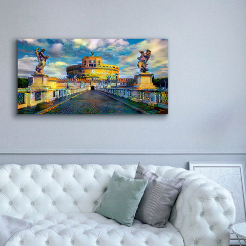 Image of 'Rome Italy Castel Sant Angelo Mausoleum of Hadrian' by Pedro Gavidia, Canvas Wall Art,60 x 30