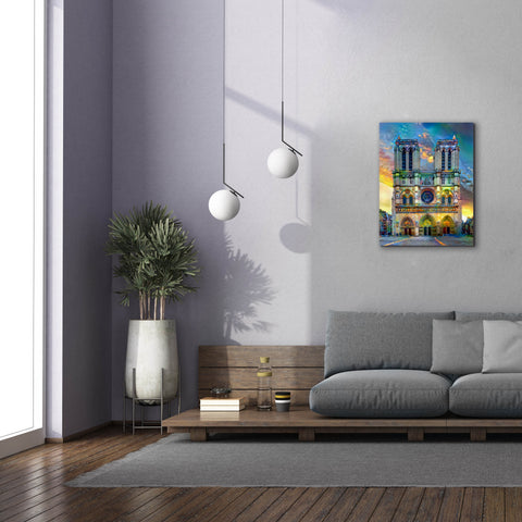 Image of 'Paris France Notre Dame Cathedral' by Pedro Gavidia, Canvas Wall Art,26 x 34