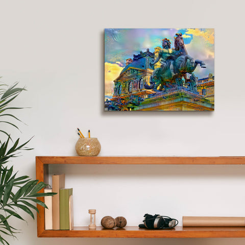 Image of 'Paris France Louvre Museum Statue of Louis XIV' by Pedro Gavidia, Canvas Wall Art,16 x 12