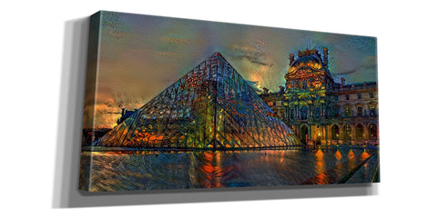 Image of 'Paris France Louvre Museum at dusk' by Pedro Gavidia, Canvas Wall Art