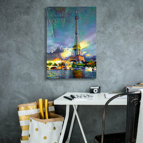 Image of 'Paris France Eiffel Tower' by Pedro Gavidia, Canvas Wall Art,18 x 26