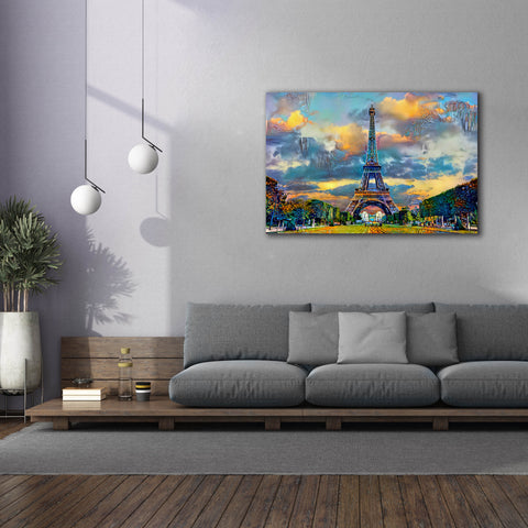 Image of 'Paris France Eiffel Tower from Champ de Mars' by Pedro Gavidia, Canvas Wall Art,60 x 40