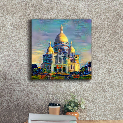Image of 'Paris France Basilica of the Sacred Heart Sacre Coeur' by Pedro Gavidia, Canvas Wall Art,18 x 18