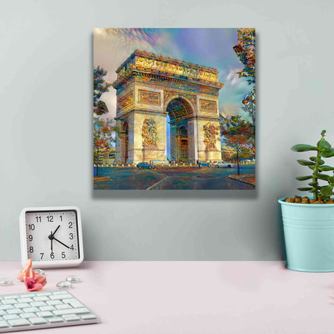Image of 'Paris France Arc de Triomphe' by Pedro Gavidia, Canvas Wall Art,12 x 12