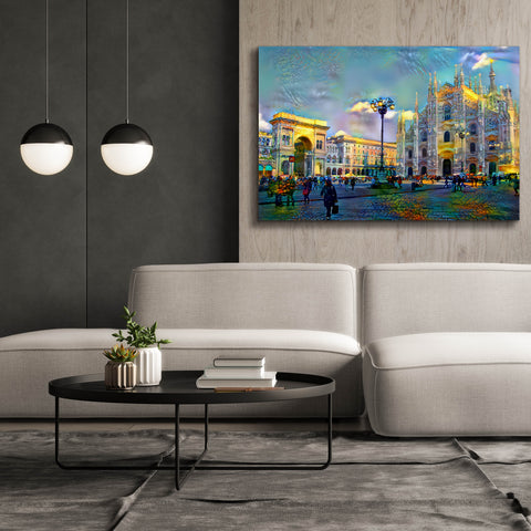 Image of 'Milan Italy Piazza del Duomo' by Pedro Gavidia, Canvas Wall Art,60 x 40