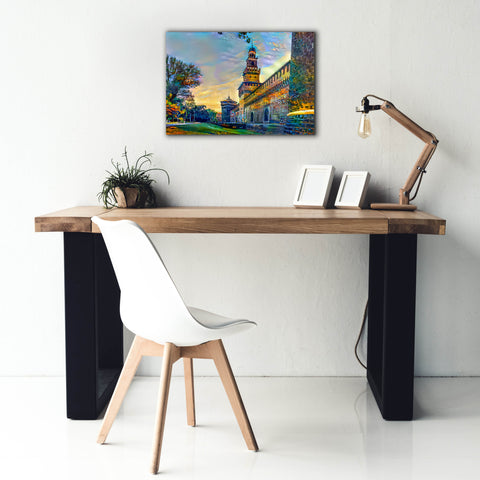 Image of 'Milan Italy Castello Sforzesco' by Pedro Gavidia, Canvas Wall Art,26 x 18