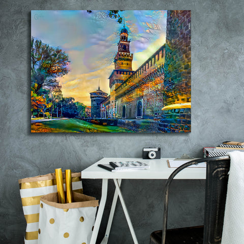 Image of 'Milan Italy Castello Sforzesco' by Pedro Gavidia, Canvas Wall Art,34 x 26
