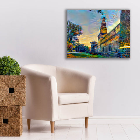 Image of 'Milan Italy Castello Sforzesco' by Pedro Gavidia, Canvas Wall Art,34 x 26