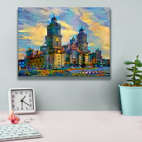 Image of 'Mexico City Metropolitan Cathedral' by Pedro Gavidia, Canvas Wall Art,16 x 12