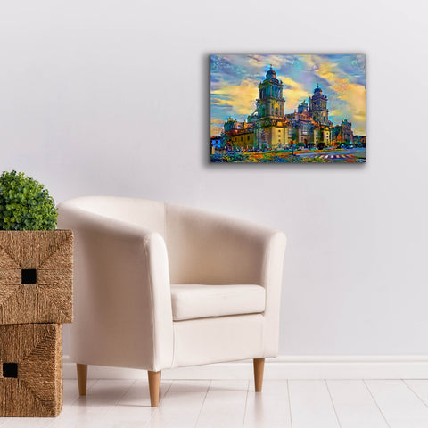 Image of 'Mexico City Metropolitan Cathedral' by Pedro Gavidia, Canvas Wall Art,26 x 18