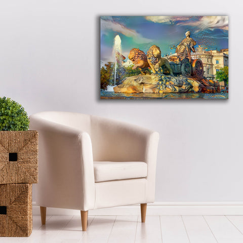 Image of 'Madrid Spain Cibeles Fountain' by Pedro Gavidia, Canvas Wall Art,40 x 26