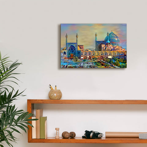 Image of 'Isfahan Iran Imam Khomeini Mosque' by Pedro Gavidia, Canvas Wall Art,18 x 12