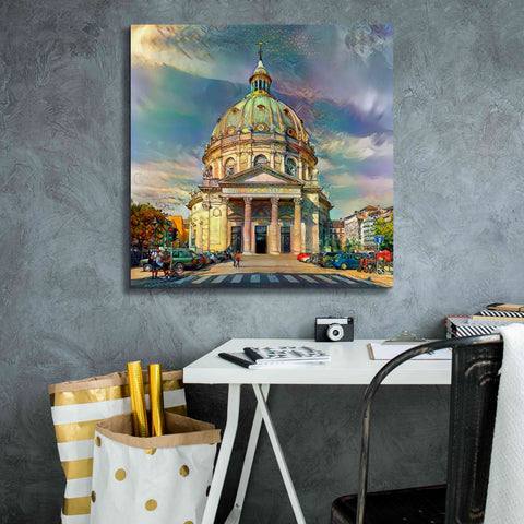 Image of 'Copenhagen Denmark Frederiks Church' by Pedro Gavidia, Canvas Wall Art,26 x 26