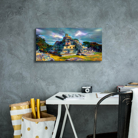 Image of 'Campeche Mexico Edzna Pyramid' by Pedro Gavidia, Canvas Wall Art,24 x 12