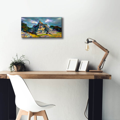 Image of 'Campeche Mexico Edzna Pyramid' by Pedro Gavidia, Canvas Wall Art,24 x 12