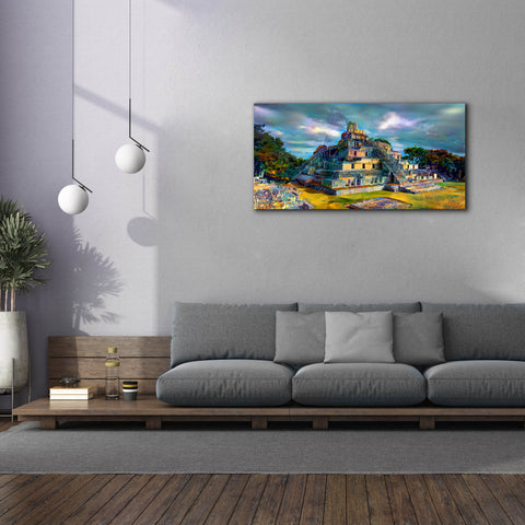 Image of 'Campeche Mexico Edzna Pyramid' by Pedro Gavidia, Canvas Wall Art,60 x 30