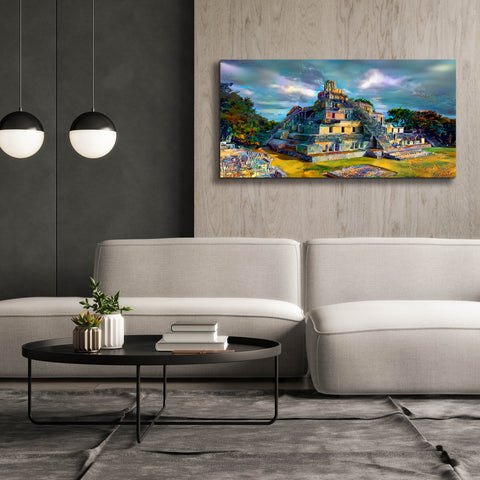 Image of 'Campeche Mexico Edzna Pyramid' by Pedro Gavidia, Canvas Wall Art,60 x 30